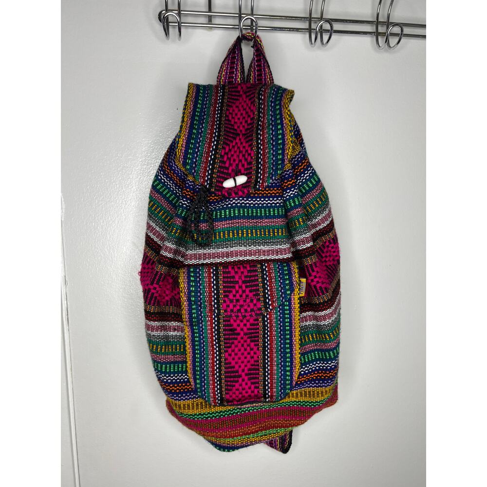 Pinzon Colorful Boho Hobo Backpack Canvas Drawstring Rucksack